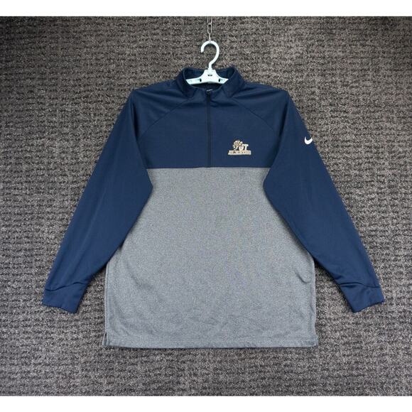 Nike Other - Georgia Tech Athletics Sweater Mens 2XL Gray Blue 1/4 Zip Nike Yellow Jackets